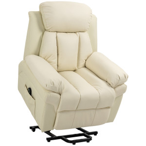 Altro Poltrona Relax Alzapersona Elettrica Con Imbottitura Spessa E Telecomando, 96x93x105 Cm, Crema
