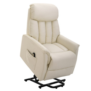 Altro Poltrona Elettrica Alzapersone Reclinabile 145°, Poltrona Relax Elettrica In Pelle Pu Con Telecomando, Tasche Laterali E Poggiapiedi Integrato,