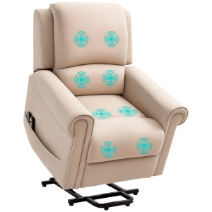 Altro Poltrona Alzapersona Reclinabile Fino A 135° Con Telecomando E Poggiapiedi, 88x92x106 Cm, Marrone Chiaro