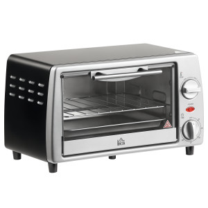 Altro Fornetto Elettrico 10l Temperatura Regolabile E Timer, Griglia E Teglia Incluse, 750w, 36.5x26x22cm, Argento Nero