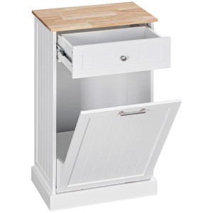 Altro Credenza Cucina, Mobile Cucina Con Supporto Per Bidoni Della Spazzatura Da 38 Litri, Cassetto, Bianco
