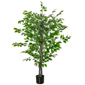 Altro Pianta Artificiale Di Ficus Alta 135cm Con Vaso Per Interno Ed Esterno, Verde