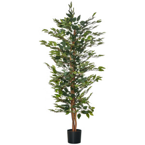 Altro Pianta Finta Di Ficus Alta 150cm, Decorazione Per Interno Ed Esterno Con Vaso Incluso