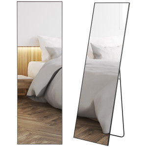 Altro Specchio A Figura Intera Da Parete O Da Terra In Metallo E Lega Di Alluminio, 50x2x161.5 Cm, Nero