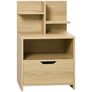 Altro Comodino Con 2 Ripiani Aperti E Cassetto In Truciolato Per Camera Da Letto E Salotto, 45x35x73 cm