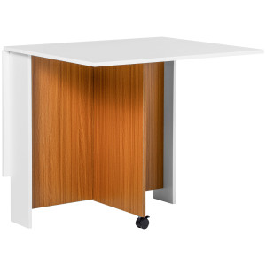 Altro Tavolo Da Pranzo Allungabile, Design Moderno, Tavolo Pieghevole Salvaspazio Con Ruote 120 × 80 × 73cm