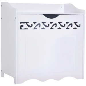 Altro Mobiletto Da Bagno In Legno Con Vano Contenitore, 55x34x58 Cm, Bianco