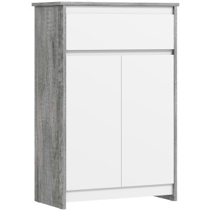 Altro Mobile Bagno Autoportante Con Cassetto E Ante Doppie, GrigiO-Bianco