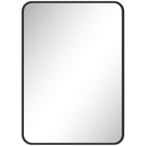 Altro Specchio Bagno Con Cornice In Metallo E Gancio, 50x2.5x70 Cm, Nero