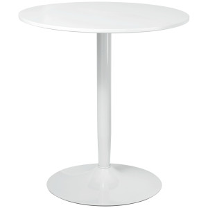 Altro Tavolo Rotondo Moderno Per 2 Persone In Mdf E Acciaio , Ø70x75cm, Bianco