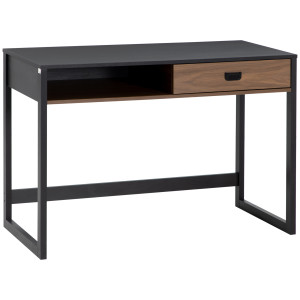 Altro Scrivania Per Camera E Ufficio Con Cassetto Stile Industriale, 110x50x76cm, Noce E Nero