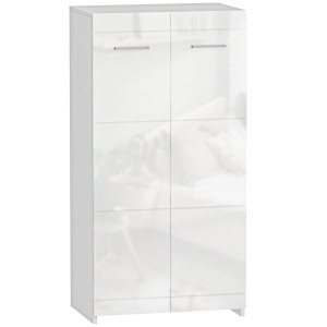 Altro Mobile Scarpiera A 5 Ripiani Regolabili E Rimovibili, In Legno, 55x36x108 Cm, Bianco Lucido