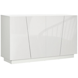 Altro Mobiletto Multiuso In Truciolato Bianco A 5 Livelli Con Ripiano Regolabile Su 3 Livelli, 150x40x88 cm