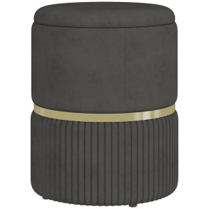 Altro Pouf Contenitore 120 Kg Max Per Soggiorno, Ingresso E Camera, In Poliestere, 36x36x44 Cm, Grigio