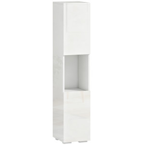 Altro Mobile Multimediale Slim A 5 Ripiani Con Ripiani Regolabili, Bianco