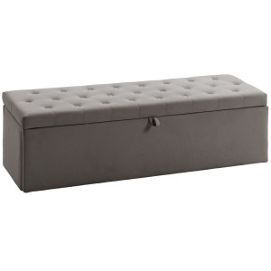 Altro Cassapanca In Velluto140l Con Seduta Ampia Imbottita, Capacità 240kg, Camera Da Letto Soggiorno Ingresso, Grigio