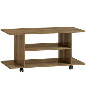 Altro Mobile Porta Tv Moderno Con Ripiani, Ruote Girevoli E Freni, 80x40x40 Cm, Color Noce