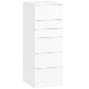 Altro Cassettiera 6 Casetti Per Camera Da Letto Con Specchio Ribaltabile, 40x48x110 Cm, Bianco