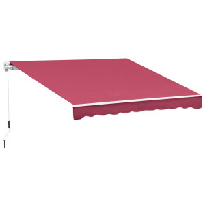Altro Tenda Da Sole Avvolgibile A Caduta Con Manovella, In Alluminio E Poliestere, 295x245cm, Rosso Scuro