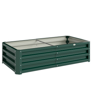 Altro Letto Per Orto Rialzato A Fondo Aperto Con Rivestimento, In Acciaio Zincato, 120x60x30.5 Cm, Verde