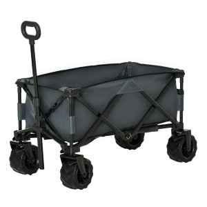 Altro Carrello Da Giardino Carico Max 70kg Con Maniglia Telescopica, In Metallo E Tessuto Oxford, 108x55 Cm, Grigio