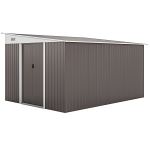 Altro Casetta Da Giardino Con Porta Scorrevole, In Acciaio, 345x280.5x169-201cm, Grigio