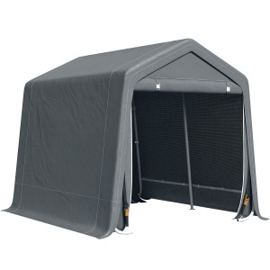 Altro Tendone Garage Per Auto, Moto E Attrezzi, In Metallo E Tessuto Pe, 280x240x240 Cm, Grigio
