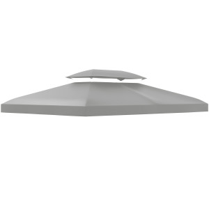 Altro Copertura Per Gazebo 4x3 M A 2 Livelli In Poliestere Con Cinghie E 10 Fori Di Drenaggio, Grigio