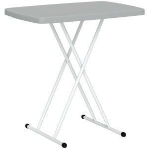 Altro Tavolino Da Giardino Pieghevole Ad Altezza Regolabile, In Metallo E Hdpe, 76x50x74 Cm, Grigio Scuro