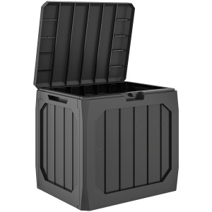 Altro Baule Da Giardino 121l In Plastica Con Maniglie E Impermeabile, 56x45x53 Cm, Nero