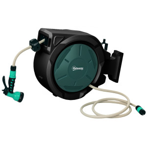 Altro Avvolgitubo Da Giardino Retrattile Con Tubo Dell'acqua 30+2 M, Da Parete & Da Manico, Girevole, 7 Modalità, Nero