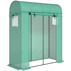 Altro Serra Da Giardino Con Rivestimento In Pe, Porta Avvolgibile E Finestre A Rete, 170x68x200 Cm, Verde