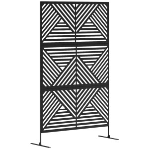 Altro Separé Divisorio Da Esterno Decorativo E Traliccio Per Rampicanti, 122x45x198 Cm, Nero