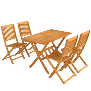 Altro Set Da Pranzo Da Giardino 5 Pezzi, Tavolo E 4 Sedie Pieghevoli