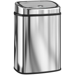 Altro Pattumiera Con Sensore A Infrarossi Da 50l In Acciaio Inox Con 2 Modalità Di Apertura, Argento