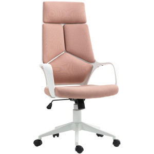 Altro Sedia Da Ufficio In Tessuto Con Dondolo, Altezza Regolabile E Seduta Girevole, 63x63x117-127 Cm, Rosa