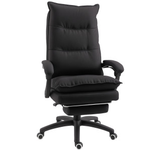 Altro Sedia Da Ufficio Ad Altezza Regolabile Con 6 Punti Massaggianti, In Tessuto Effetto Lino, 70x62x120-130 Cm, Nero