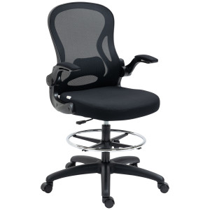 Altro Sedia Da Ufficio Con Supporto Lombare, Altezza Regolabile E Braccioli Ribaltabili, 59x65x102-122 Cm, Nero