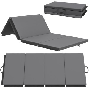 Altro Tappetino Da Ginnastica Pieghevole, Materassino Fitness Spesso 5 Cm E Antiscivolo, 180x80x5 Cm, Grigio