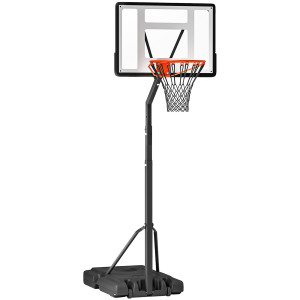 Altro Canestro Basket Per Adulti Con Altezza Regolabile 302-352cm, Struttura In Acciaio, Pe E Pvc, Nero