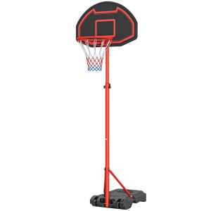 Altro Canestro Basket Da Esterno Con Altezza Regolabile 193.5-248.5cm E Base Riempibile Con Acqua O Sabbia, 73x49x194-249 cm