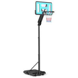 Altro Canestro Basket Da Esterno Regolabile Da 146-236 Cm Con Ruote E Base Riempibile, Nero