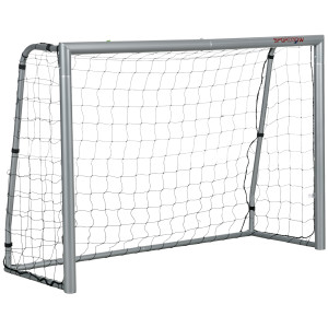 Altro Porta Da Calcio Grigia 240x85x160 Cm Con Viti E Picchetti Inclusi, In Pe E Metallo