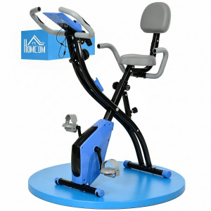 Altro Cyclette Pieghevole Con Resistenza Magnetica 8 Livelli, Sensore Di Frequenza Cardiaca, Volano 2.5kg, Azzurro