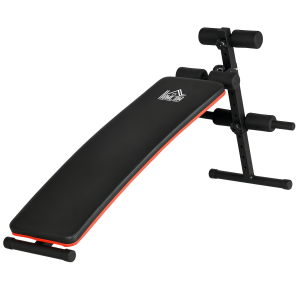 Altro Panca Per Addominali Pieghevole E Regolabile Con Schienale Imbottito, 47x139x51-69cm, Nero E Rosso