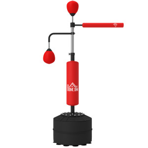 Altro Sacco Boxe Da Terra 4 In 1 Con 2 Speedball, Barra Girevole E Sacco, Altezza Regolabile Da 160-230cm, Rosso