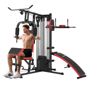 Altro Stazione Fitness Multifunzione Per Allenamento Del Corpo, In Acciaio E Pu, 225x175x200 Cm, Nero