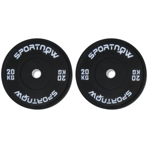 Altro Set Di 2 Dischi Palestra Da 20kg Per Bilanciere E Manubri Con Attacco Ø5cm, Nero