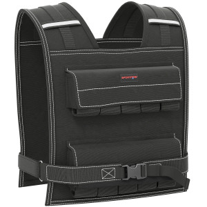 Altro Gilet Zavorrato Regolabile 20kg Con 20 Pesi, Gilet Con Strisce Catarifrangenti, 50x40 Cm, Nero