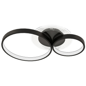 Altro Plafoniera Led Moderna A 3 Anelli Con Temperatura Colore Regolabile, Potenza 40w, Nero